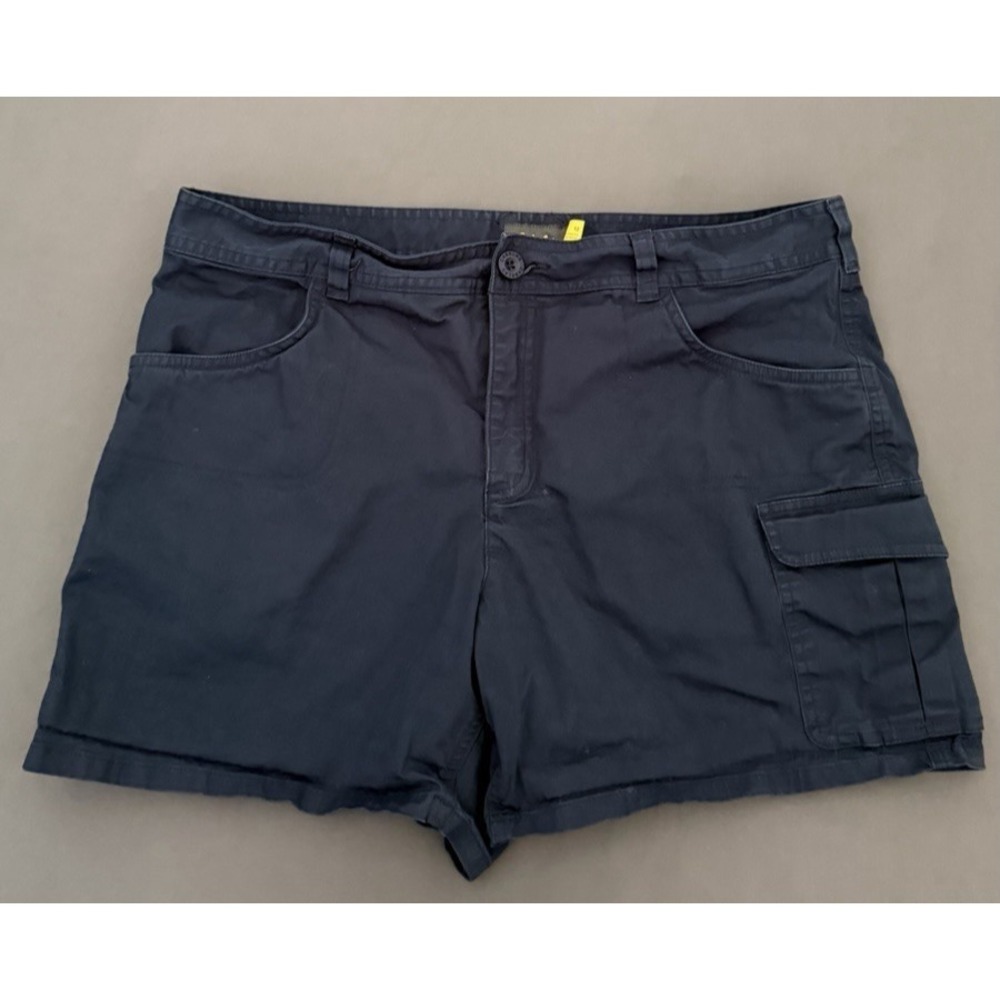 Cabelas Cargo Shorts Womens Size 12 Dark Blue Mid Rise Stretch Outdoor Hiking